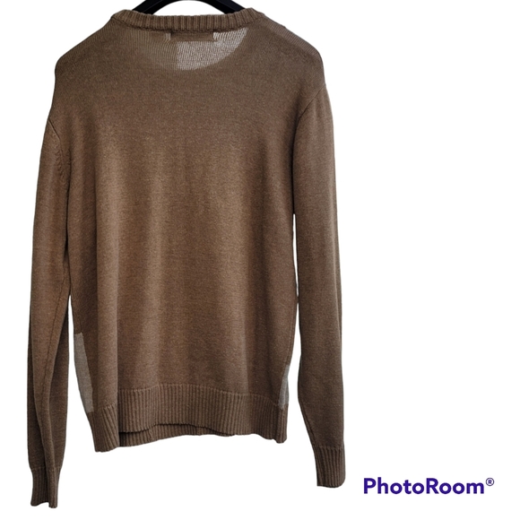 Oscar de la Renta Mens Crew Neck Sweater Browns Grays Colorblock XL. - Picture 4 of 7
